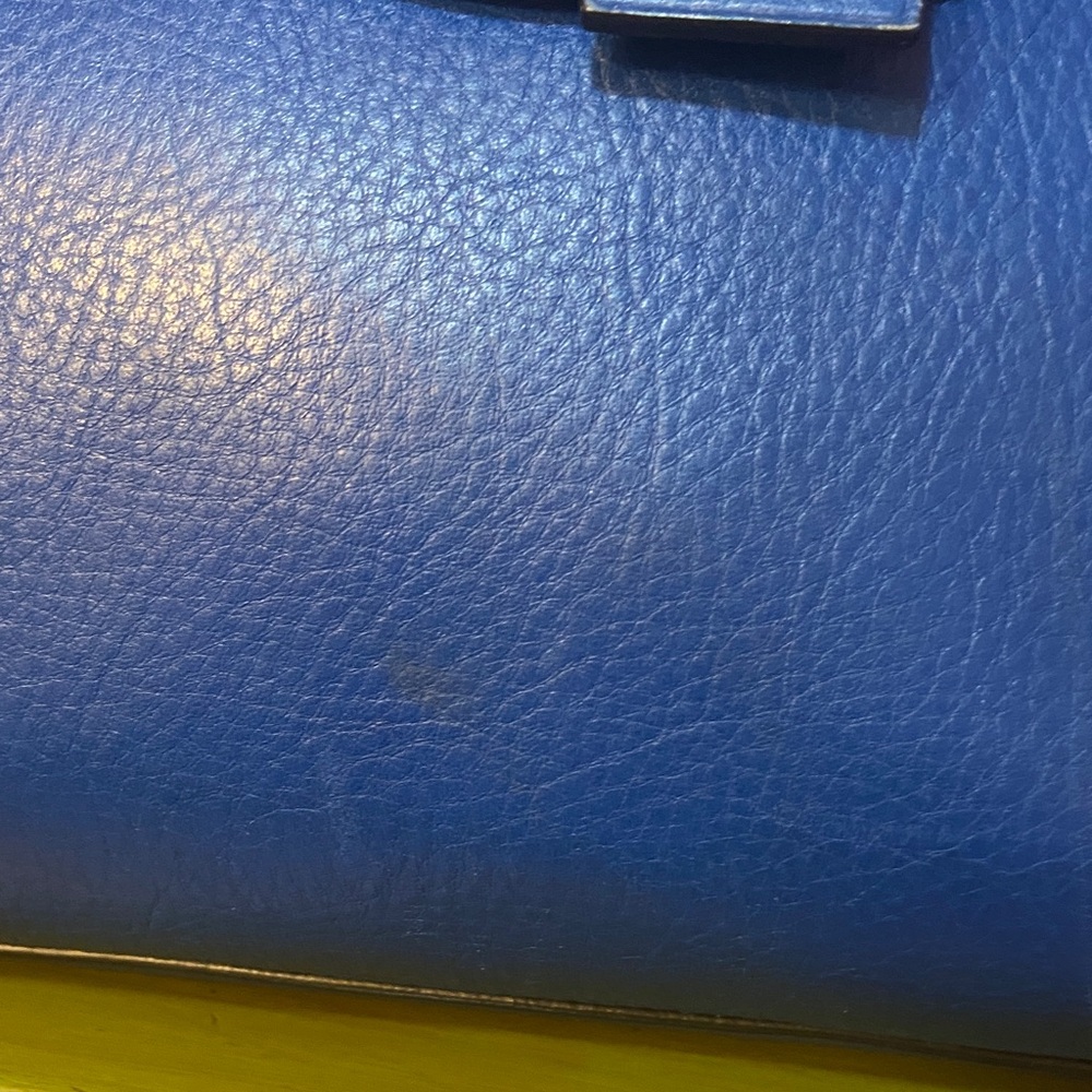 Kate Spade Blue Satchel with Patterned Bow - Picture 5 of 12